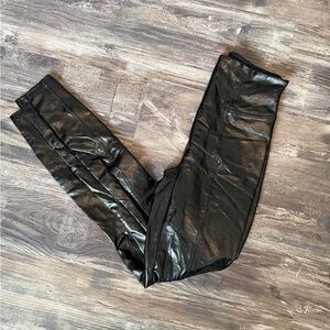 SPANX Black Faux Leather Leggings